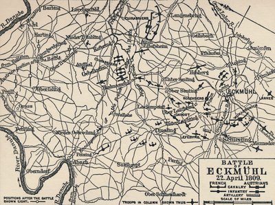 1809年4月22日，埃克穆尔战役，1896年。 作者 不明