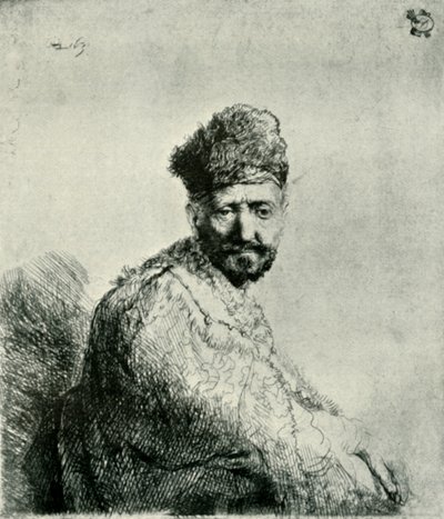 留着胡须的男人，穿着东方东方帽和长袍：艺术家父亲，1631年，1906年。 作者 不明