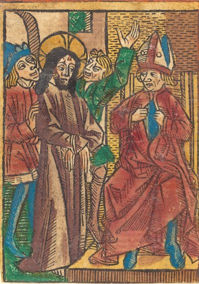 在该亚法面前，约1490年。 作者 不明