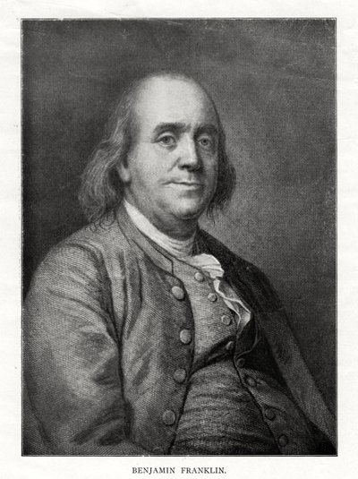 美国政治家，印刷家和科学家本杰明·富兰克林（Benjamin Franklin），二十世纪 作者 不明