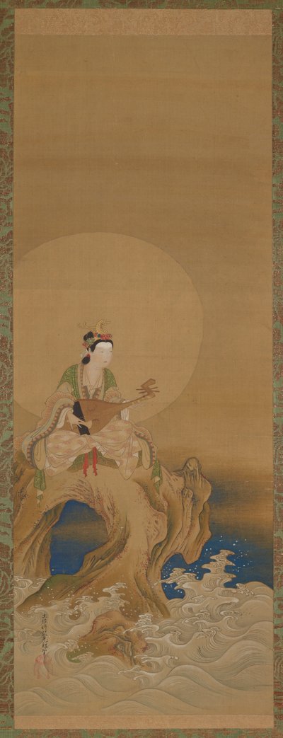 海边岩石上的弁天，江户时代，18世纪。 作者 不明