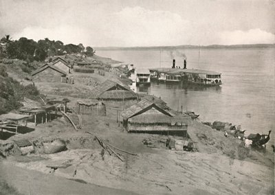 Bhamo-1900年在Ghat的Irrawaddy Flotilla Mail Steamer。 作者 不明