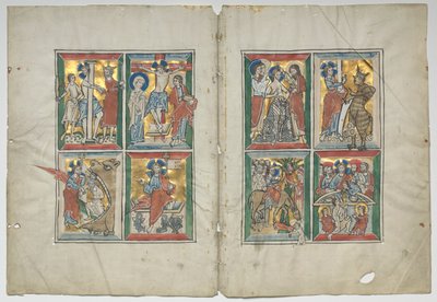 Bifolio与《基督生平》中的场景，1230年至1240年。 作者 不明