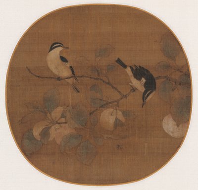 桃树枝上的鸟，十二世纪。 作者 不明