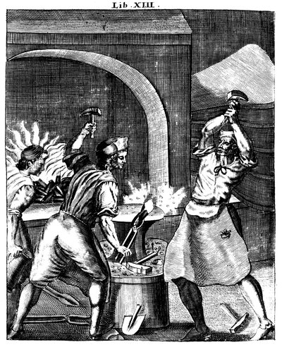 铁匠工作，1715年 作者 不明
