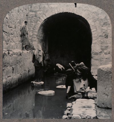 盲人在西罗亚池洗眼，c1900年 作者 不明
