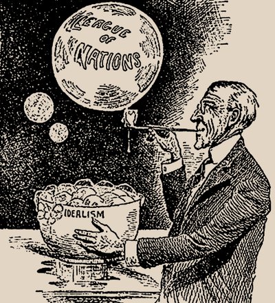 吹泡泡。伍德罗·威尔逊（Woodrow Wilson）和国际联盟，1919年。 作者 不明