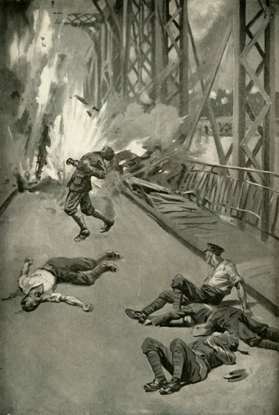 炸毁横跨Soisons的Aisne的一座桥梁，1919年。 作者 不明