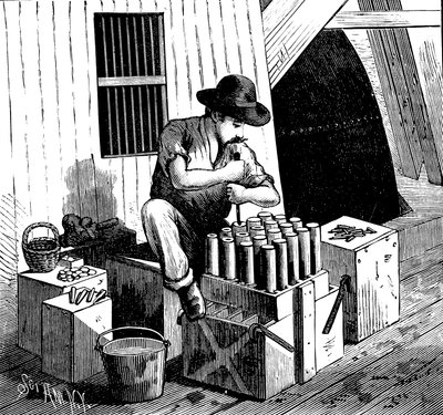 炸毁泛滥的岩石，1885年 作者 不明