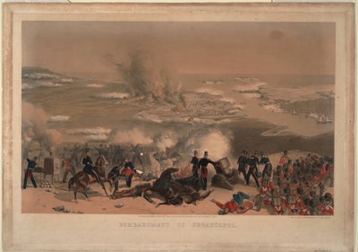 塞瓦斯托波尔的轰炸，1854年 作者 不明