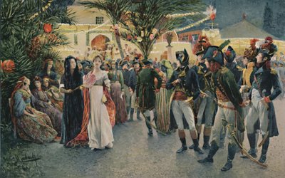 Bonaparte，Kleber，EugèneDe Beauharnais，Lasalle和Junot在开罗的蒂沃利花园，1896年 作者 不明