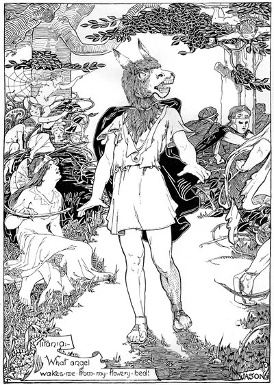 威廉·莎士比亚（William Shakespeares）仲夏夜之梦的场景底部，1898年 作者 不明