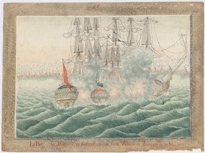 水星准将在1829年5月14日与两艘土耳其船作战 作者 不明