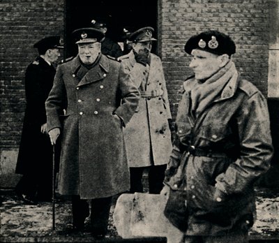 英国首相访问西方阵线，1944年，1945年。 作者 不明