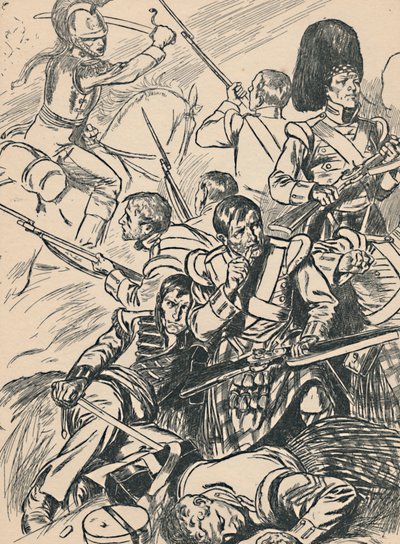 滑铁卢战役中的英国士兵，c1907年 作者 不明