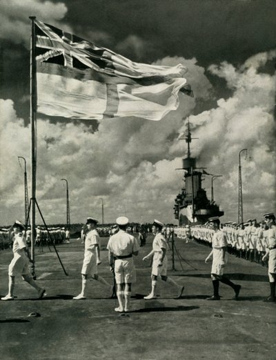 第二次世界大战，c1943年，在航母甲板上的英国水手。 作者 不明