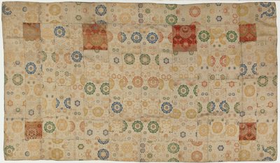 锦缎，丝绸。一件佛教僧侣的袍子，有补丁，克萨，江户时期，1615-1868。 作者 不明