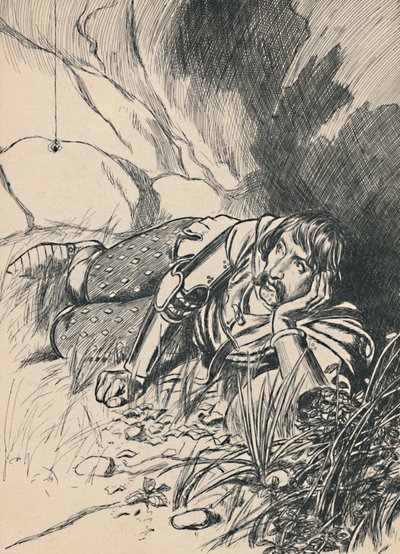 布鲁斯看蜘蛛，c1907 作者 不明