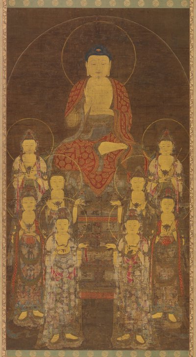 阿弥陀佛和八大菩萨，高丽晚期，14世纪中后期。 作者 不明