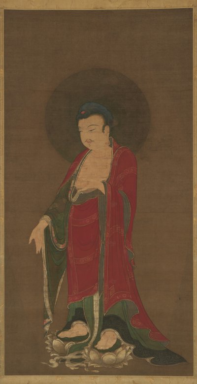 13世纪晚期，阿弥陀佛从他的净土降落。 作者 不明