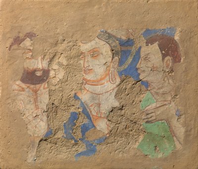 佛陀与两个弟子，约6-7世纪。 作者 不明