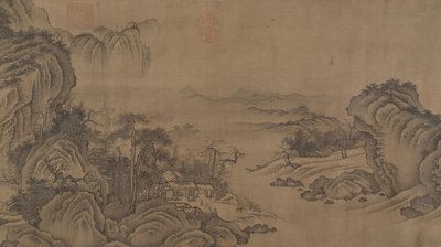 秋山中的佛教寺庙，14世纪。 作者 不明