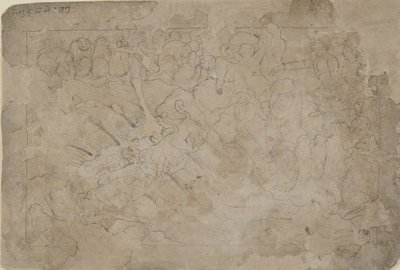 建造通往兰卡的桥梁，18世纪中期。 作者 不明