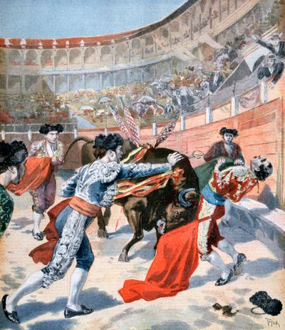 1894年在西班牙马德里进行斗牛 作者 不明