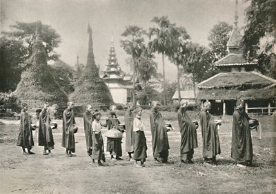 缅甸傻瓜收集施舍，1900年。 作者 不明