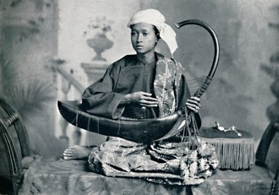 缅甸竖琴演奏家，1902年 作者 不明