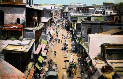 20世纪初，印度加尔各答的Burra Bazar 作者 不明