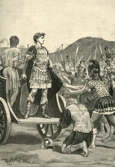 凯撒（Caesar）在校园马蒂乌斯（Martius）中应对不满军团，1890年。 作者 不明