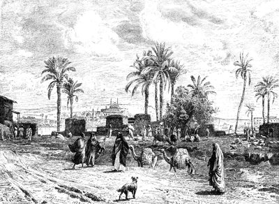 开罗看到尼罗河左岸，1881年 作者 不明