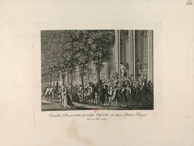 卡米尔-德穆兰在皇宫花园，约1797-1800年。 作者 不明
