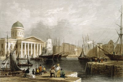 康宁码头，利物浦，展示海关大楼，1841年 作者 不明
