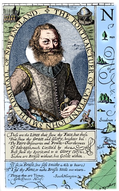 约翰·史密斯（John Smith）船长，弗吉尼亚州殖民者，1624年，1893年。 作者 不明