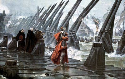 二十世纪初1628年，拉罗谢尔被困的红衣主教黎塞留 作者 不明