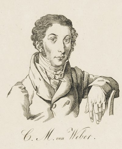 1821年后，卡尔·玛丽亚·冯·韦伯（Carl Maria von Weber）1786-1826。 作者 不明