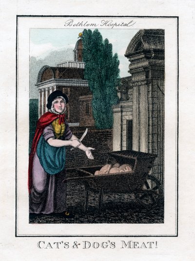 猫和狗的肉！，伦敦白求林医院，1805年 作者 不明