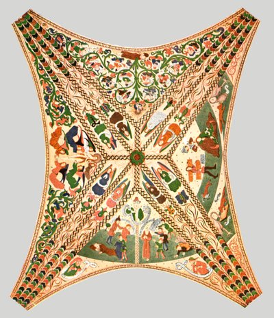 瑞典Södermanland县Flodafors的Floda教堂的天花板装饰，1928年。 作者 不明