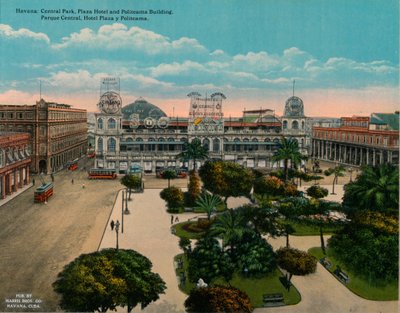 中央公园，广场饭店和Politeama大楼，古巴哈瓦那，摄于1920年 作者 不明