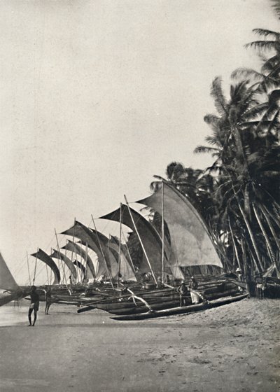 赛隆人海上垂钓船与舷外支架，1926年 作者 不明