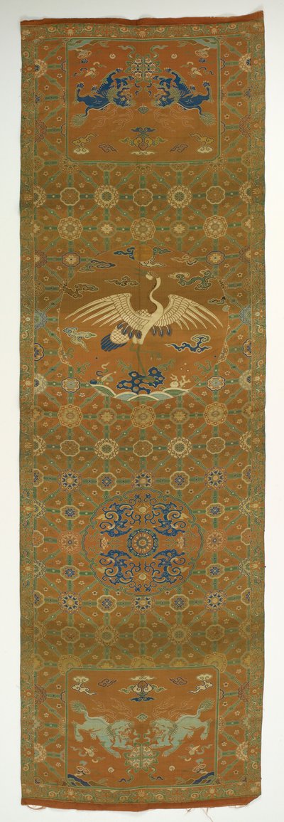 椅套上有仙鹤、狮子、龙、吉祥物和花纹......，清代，18世纪。 作者 不明