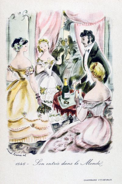 香槟德沃（Champagne Devaux）广告，1846年 作者 不明