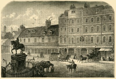 1750年，1881年从诺森伯兰宫（Northumberland House）的查林·克罗斯（Charing Cross）。 作者 不明