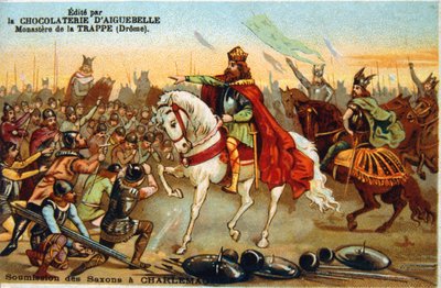 法兰克国王夏勒曼（Charlemagne）接受19世纪777年撒克逊人的服从 作者 不明