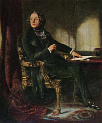 查尔斯·狄更斯（1812-1870）。 -Maclise绘画，1934年。 作者 不明