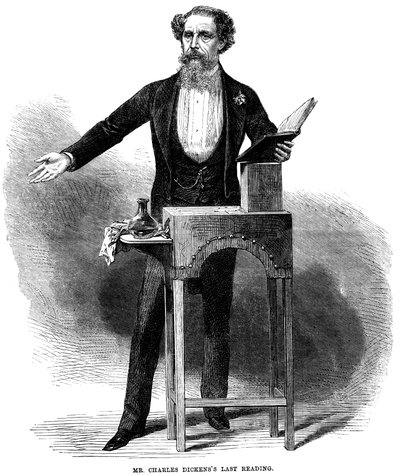 查尔斯·狄更斯（Charles Dickens）1812-70年于1870年3月5日在伦敦圣詹姆斯大厅（St Jamess Hall）进行最后一次公开阅读 作者 不明