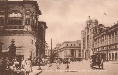 1900年加尔各答克利夫街的特许银行和皇家交易所 作者 不明