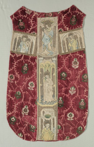 带刺绣Orphrey乐队的Chasuble背，1415-1425年。 作者 不明